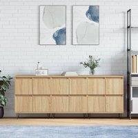 Berkfield Home Sideboards 3 pcs Sonoma Oak Engineered Wood in Brown