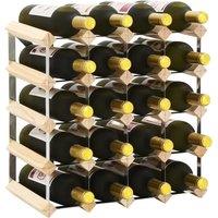 Berkfield Home Wine Rack for 20 Bottles Solid Pinewood in Beige