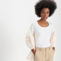 Lands' End Women's Cotton Modal Scoop Neck Top in White | Size: 20