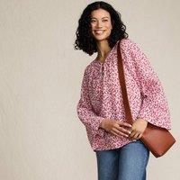 Lands' End Women's Long Sleeve Floaty Voile Blouse in Coral | Size: 14-16