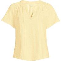 Lands' End Women's Plus Slub Jersey Notch Neck Top in Yellow | Size: 20-22