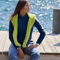 Lands' End Women's Petite Anyweather Quarter Zip Fleece Top in Navy | Size: 10-12