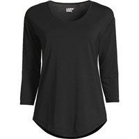 Lands' End Women's Petite Three-Quarter Sleeve Lightweight Tunic Top in Black | Size: 8
