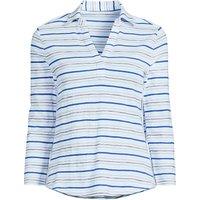 Lands' End Women's Three Quarter Sleeve Slub Polo Top | Size: 20