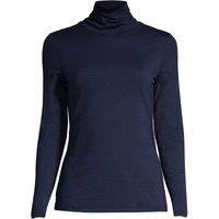 Lands' End Women's Cotton-modal Roll Neck Top in Dark Navy | Size: 10-12