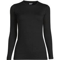 Lands' End Women's Cosy Thermaskin Crew Neck Thermal Top in Black | Size: 16-18