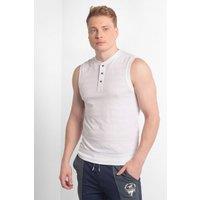 Enorsia Men's Textured Henley Vest in White | Size: Medium