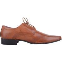 ABSOLUTE FOOTWEAR Men's Mens Formal Smart Dress Lace Up Shoe, Pointed Toe & Punching Detail in Tan | Size: 8