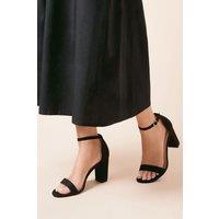 Dorothy Perkins Women's Spark High Block Heel Sandals in Natural Black | Size: 6