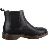 ABSOLUTE FOOTWEAR Men's Easy Slip On Faux Leather Chelsea Desert Boot with Twin Gusset in Black | Size: 7