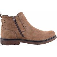 ABSOLUTE FOOTWEAR Men's Easy Slip On Single Gusset Chelsea Desert Boot in Dark Brown | Size: 7