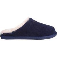 SNUGRUGS Men's Newbury, Open Back Mule Sheepskin Slippers with Rubber Sole in Navy | Size: 7