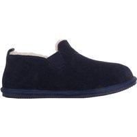 SNUGRUGS Men's Easy Slip On Twin Gusset Slipper Boots in Navy | Size: 10