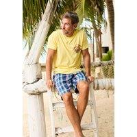 Weird Fish Men's Manson Madras Check Shorts in Blue | Size: 36