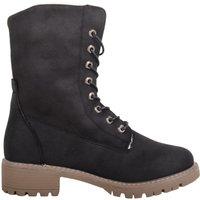 ABSOLUTE FOOTWEAR Women's Stylish Faux Suede Block Heel Lace Up Calf Boot in Black | Size: 6