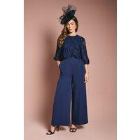 Lace Overlay Wide Leg Jumpsuit