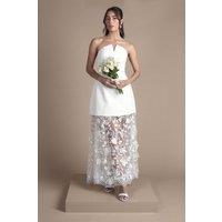 Coast Women's Structured Bandeau Maxi Wedding Dress with Lace Skirt in Ivory | Size: 16