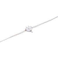 Spero London Women's Sterling Silver Clover Bracelet - White