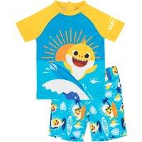 Baby Shark Boy's 2 Piece Swim Set | Blue | Official Merch in Pink | Size: 18-24 m