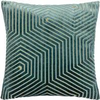 Paoletti Evoke Cut Velvet Cushion in Teal | Size: 55 cm x 55 cm