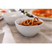 Mikasa Chalk Porcelain Nibble Bowls, Set of 4 Round White Snack Bowls, 10cm