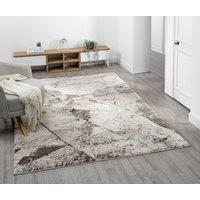 Desire Rugs Eleanor Modern Embossed Living Room Area Rug - Slate Design in Taupe | Size: 80 cm x 150 cm