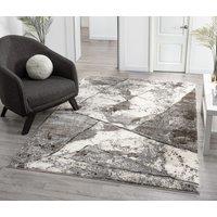 Desire Rugs Eleanor Modern Embossed Living Room Area Rug - Slate Design in Grey | Size: 80 cm x 150 cm