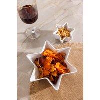 Mikasa Chalk Porcelain Star Bowls, Set of 2 White Tapas & Nibble Dishes
