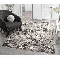 Desire Rugs Eleanor Modern Embossed Living Room Area Rug - Abstract Design in Grey | Size: 80 cm x 150 cm