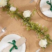 Scottish Everlastings Ltd 95cm Rose & Gyp Garland in White