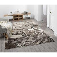 Desire Rugs Eleanor Modern Embossed Living Room Area Rug - Marble Design in Taupe | Size: 80 cm x 150 cm