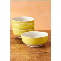 Jamie Oliver Big Love Brilliant Bowls, Set of 4 Yellow Stoneware Cereal Bowls, 16cm