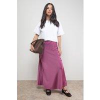 Oasis Women's Bias Cut Satin Maxi Skirt in Mauve | Size: 10