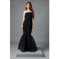 Coast Women's Strapless Fitted Maxi Dress with Tulle Fishtail Hem in Black | Size: 12