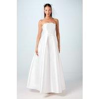Coast Women's Scalloped Strapless Maxi Wedding Dress in Ivory | Size: 14