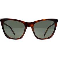 Saint Laurent Women's Cat Eye Havana Grey SL 214 Kate Thin in Brown