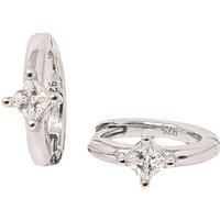 Harfi Women's Small Diamond Huggie Minimalist Silver Hoop Earrings | Size: 18 inches