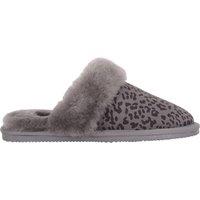 SNUGRUGS Women's Elsie, Open Back Sheepskin Mule Slipper with Cuff in Dark Grey | Size: 4