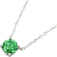 Harfi Women's Emerald Moissanite Crystal Sterling Silver Necklace in Green | Size: 18 inches