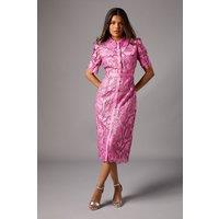 Coast Women's Petite Lace Shirt Dress With Contrast Collar in Pink | Size: 12