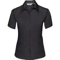 Russell Collection Women's Ultimate Non-Iron Short-Sleeved Shirt in Black | Size: 3XL