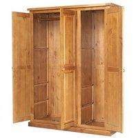 Rest Relax Redwood Pine 3 Door Triple Wardrobe in Brown