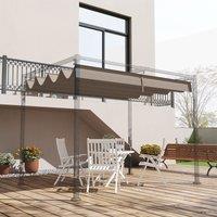OUTSUNNY 2.86 x 2.45 m Pergola Cover Replacement for 3x2 m Frame in Brown