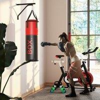 SPORTNOW Unfilled Punch Bag with Boxing Gloves & Wall Mounted Bracket in Red
