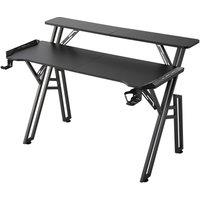 Living and Home 120 x 60 x 80cm Office Gaming Desk with LED Lights & Monitor Stand in Black | Size: 120 x 60 x 80 cm