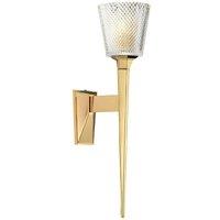 Netlighting Verity 1 Light Wall Light Polished Gold Glass Shade G9