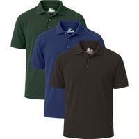 Himalayan Men's 3 Pack Quick Dry Classic Cotton Polo Shirts in Light Blue | Size: Small