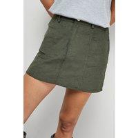 Warehouse Women's Cord Micro Mini Skirt in Khaki | Size: 8