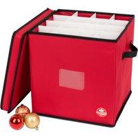 Christmas Village Collapsible Christmas Bauble Storage Bag - Red