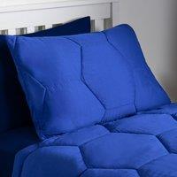 OHS Coverless Duvet 7.5 TOG Pillowcase Quilt Honeycomb Bedding Set, Blue | Size: Single